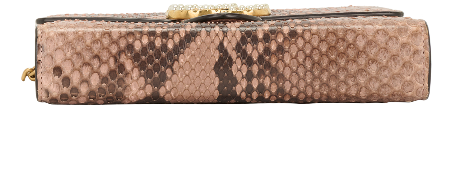 Marmont Wallet on Chain, &pound;950, Handbags, Pink, Python, Top view